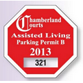 Parking Permit-Octagon (Static Stick Vinyl/ Face Application)